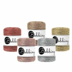 Bobbiny | 3 Ply Metallic Macramé Cord — 50 Metres