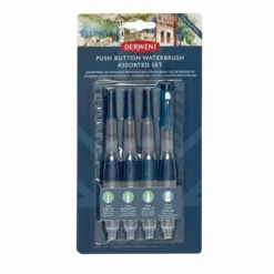 Derwent Push Button Waterbrush Assorted Set -Deals Strokezy Store DerwentPushButtonWaterbrushAssortedSet 3