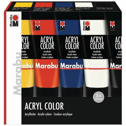 Marabu | Acryl Color Set — 5 X 100 Ml Tubes 3 Marabu | Acryl Color Set — 5 X 100 Ml Tubes