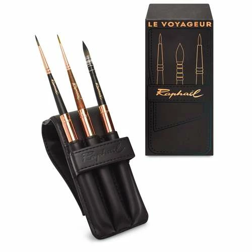 Raphaël® | Le Voyageur Leather Pouch Travel Set — 3 Brushes 4 Raphaël® | Le Voyageur Leather Pouch Travel Set — 3 Brushes - Image 2