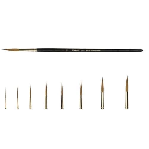 Raphaël Series 8802 Kolinsky Gold Long Tip Round Brushes 3 Raphaël Series 8802 Kolinsky Gold Long Tip Round Brushes
