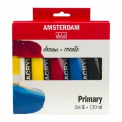 TALENS | AMSTERDAM ALL ACRYLICS Primary Set — 5 X 120 Ml Tubes