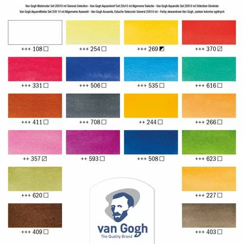 Van Gogh | Watercolour Set — 20 X 10ml Tubes 6 Van Gogh | Watercolour Set — 20 X 10ml Tubes - Image 4