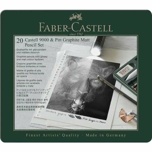 Faber-Castell Castell 9000 & Pitt Graphite Matt Pencil Set 4 Faber-Castell Castell 9000 & Pitt Graphite Matt Pencil Set - Image 2