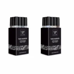 I LOVE ART | Twin Marker Grey Shades Sets — 12 Pens -Deals Strokezy Store ILOVEART7CTwinMarkerGreyShadesSetsE2809412pens 2
