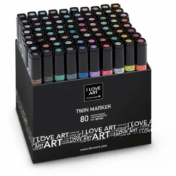 I LOVE ART | Twin Marker Set — 80 Pens