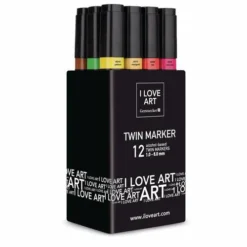 I LOVE ART | Twin Marker Sets — 12 Pens -Deals Strokezy Store ILOVEART7CTwinMarkerSetsE2809412pens 2