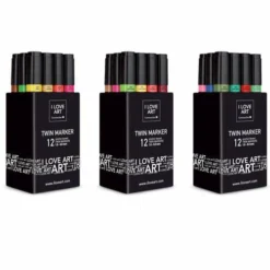 I LOVE ART | Twin Marker Sets — 12 Pens