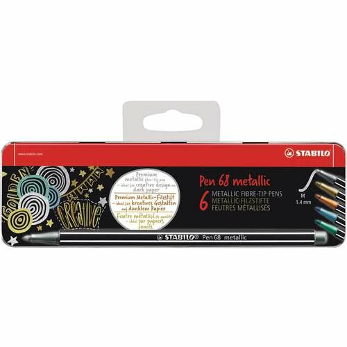 STABILO® | Pen 68 Metallic 6 Pen Set — In Metal Tin 3 STABILO® | Pen 68 Metallic 6 Pen Set — In Metal Tin