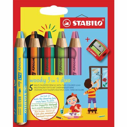 Stabilo Woody 3 In 1 Duo Coloured Pencil Sets 4 Stabilo Woody 3 In 1 Duo Coloured Pencil Sets - Image 2