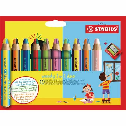 Stabilo Woody 3 In 1 Duo Coloured Pencil Sets 3 Stabilo Woody 3 In 1 Duo Coloured Pencil Sets