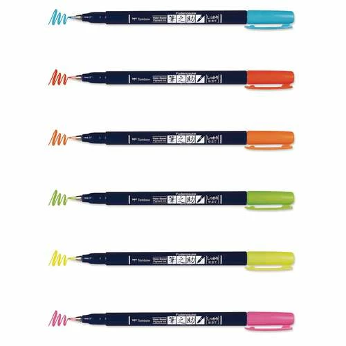 Tombow® Tombow Fudenosuke Colour Brush Pen Neon Set 4 Tombow® Tombow Fudenosuke Colour Brush Pen Neon Set - Image 2